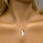 Collier ruit poli/mat 40 + 4 cm zilver gerhodineerd