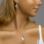 Collier ruit poli/mat 40 + 4 cm zilver gerhodineerd