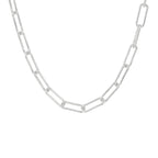 Collier paperclip ronde buis 5,0 mm 45 cm zilver gerhodineerd