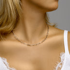 Collier paperclip ronde buis 5,0 mm 45 cm zilver gerhodineerd