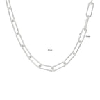 Collier paperclip ronde buis 5,0 mm 45 cm zilver gerhodineerd