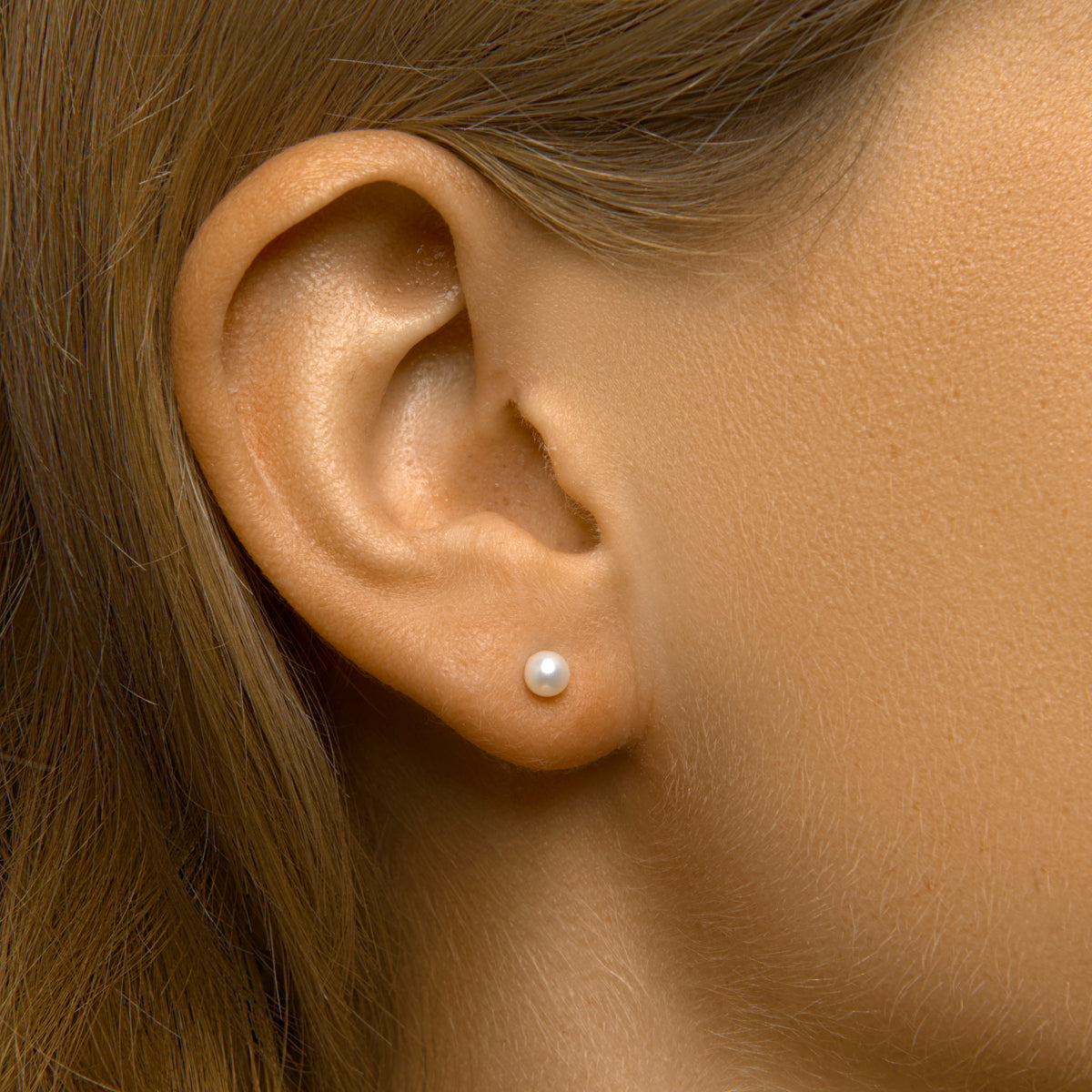 Oorknoppen parel zilver gerhodineerd