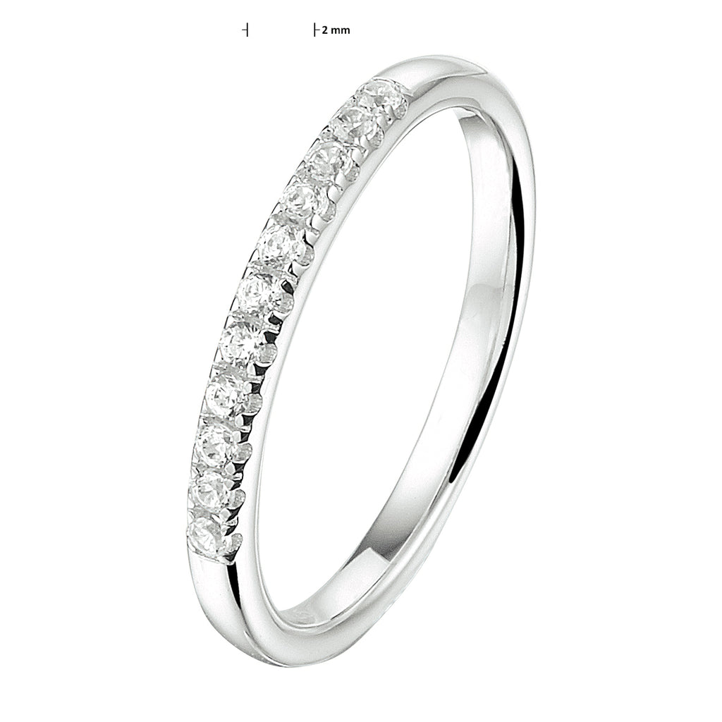 Ring zirkonia zilver gerhodineerd