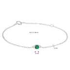 Armband synth. nano groen 15,5 - 17 - 18,5 cm zilver gerhodineerd