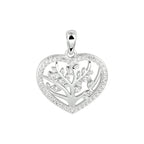 Hanger hart levensboom zilver gerhodineerd