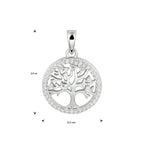 Hanger levensboom zirkonia zilver gerhodineerd
