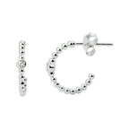 Stekeroorringen bolletjes zirkonia zilver gerhodineerd