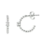 Stekeroorringen bolletjes zirkonia zilver gerhodineerd