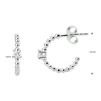 Stekeroorringen bolletjes zirkonia zilver gerhodineerd