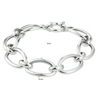 Armband 14 mm met groot springslot zilver gerhodineerd