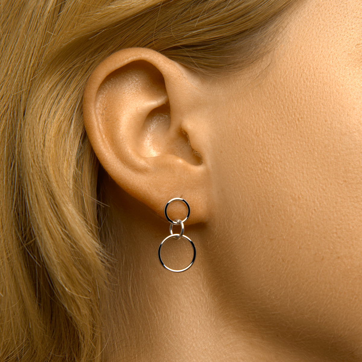 Oorhangers rondjes zilver gerhodineerd