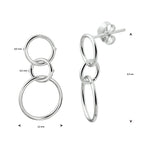 Oorhangers rondjes zilver gerhodineerd