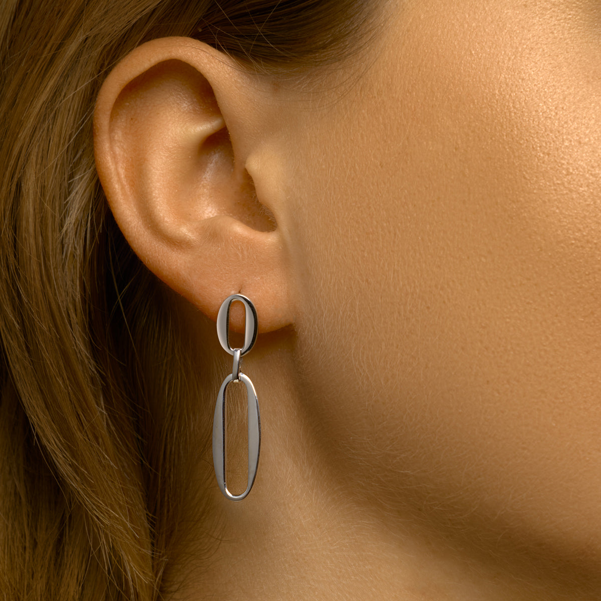 Oorhangers paperclip zilver gerhodineerd