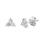 Oorknoppen zirkonia zilver gerhodineerd