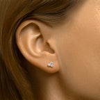 Oorknoppen zirkonia zilver gerhodineerd