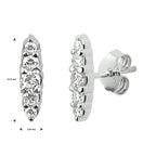 Oorknoppen zirkonia zilver gerhodineerd