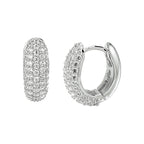 Klapoorringen zirkonia zilver gerhodineerd