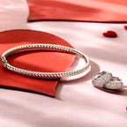 Klapoorringen zirkonia zilver gerhodineerd