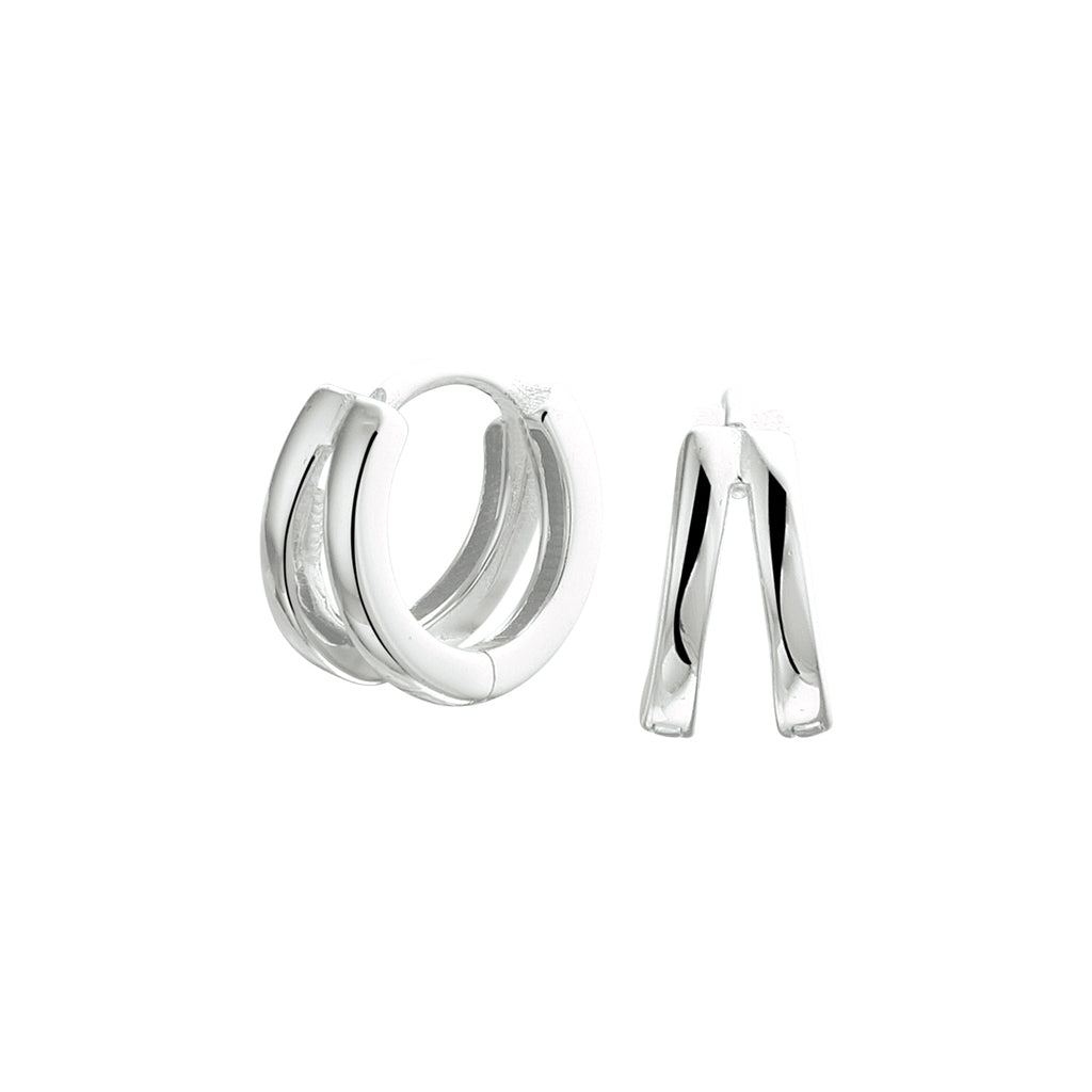 Klapoorringen zilver gerhodineerd