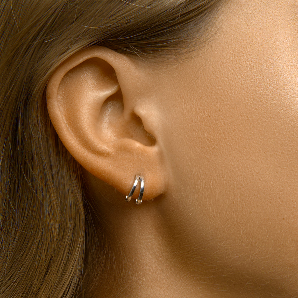 Klapoorringen zilver gerhodineerd