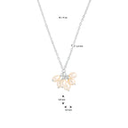 Collier parel 41 + 4 cm zilver gerhodineerd