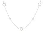Collier zirkonia 41 + 4 cm zilver gerhodineerd