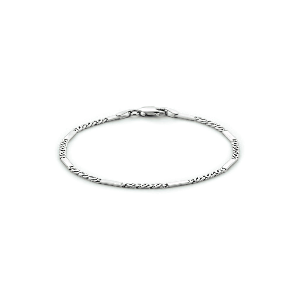 Armband valkenoog met tussenstuk 2,3 mm zilver gerhodineerd