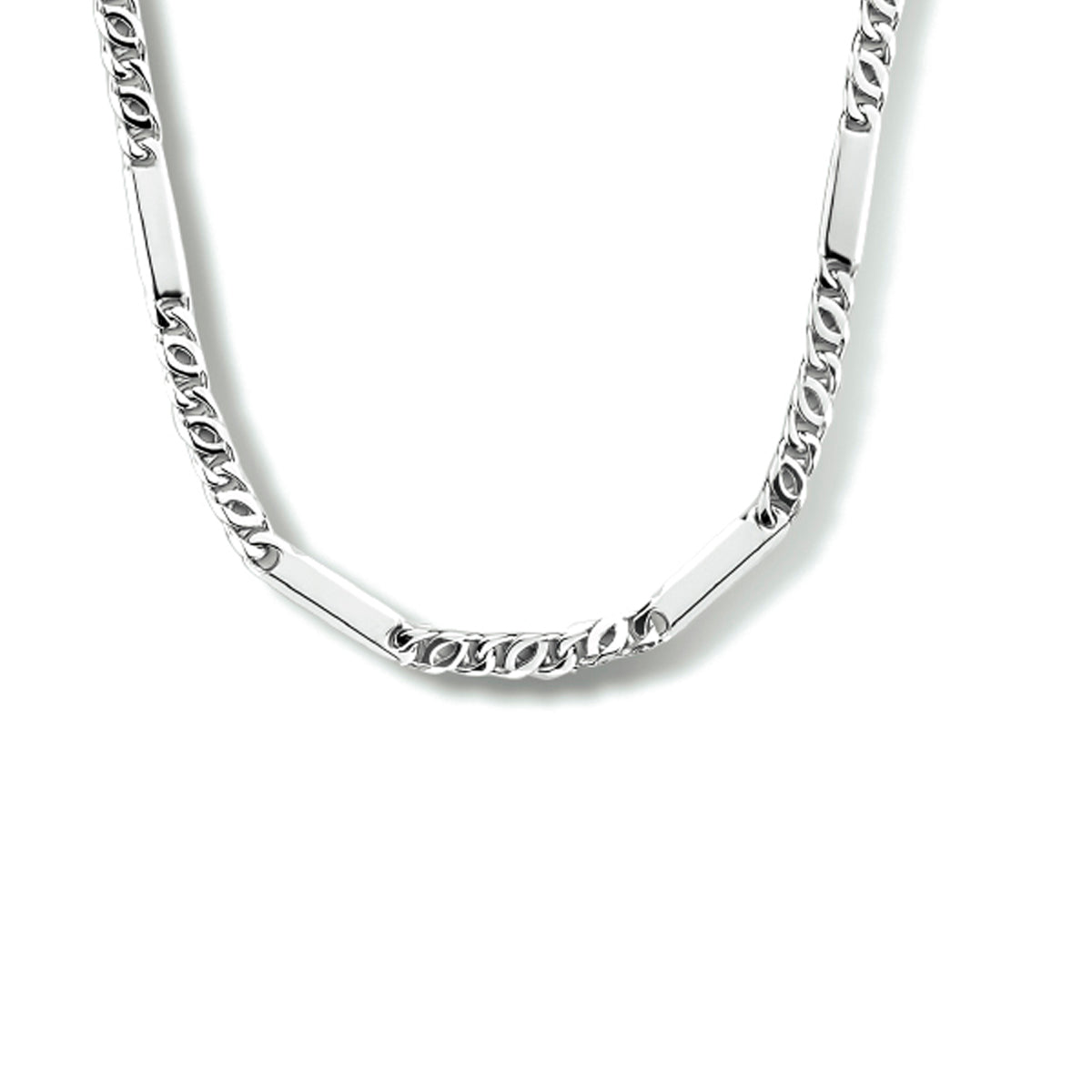 Collier valkenoog met tussenstuk 2,3 mm zilver gerhodineerd