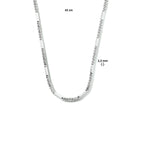Collier valkenoog met tussenstuk 2,3 mm zilver gerhodineerd