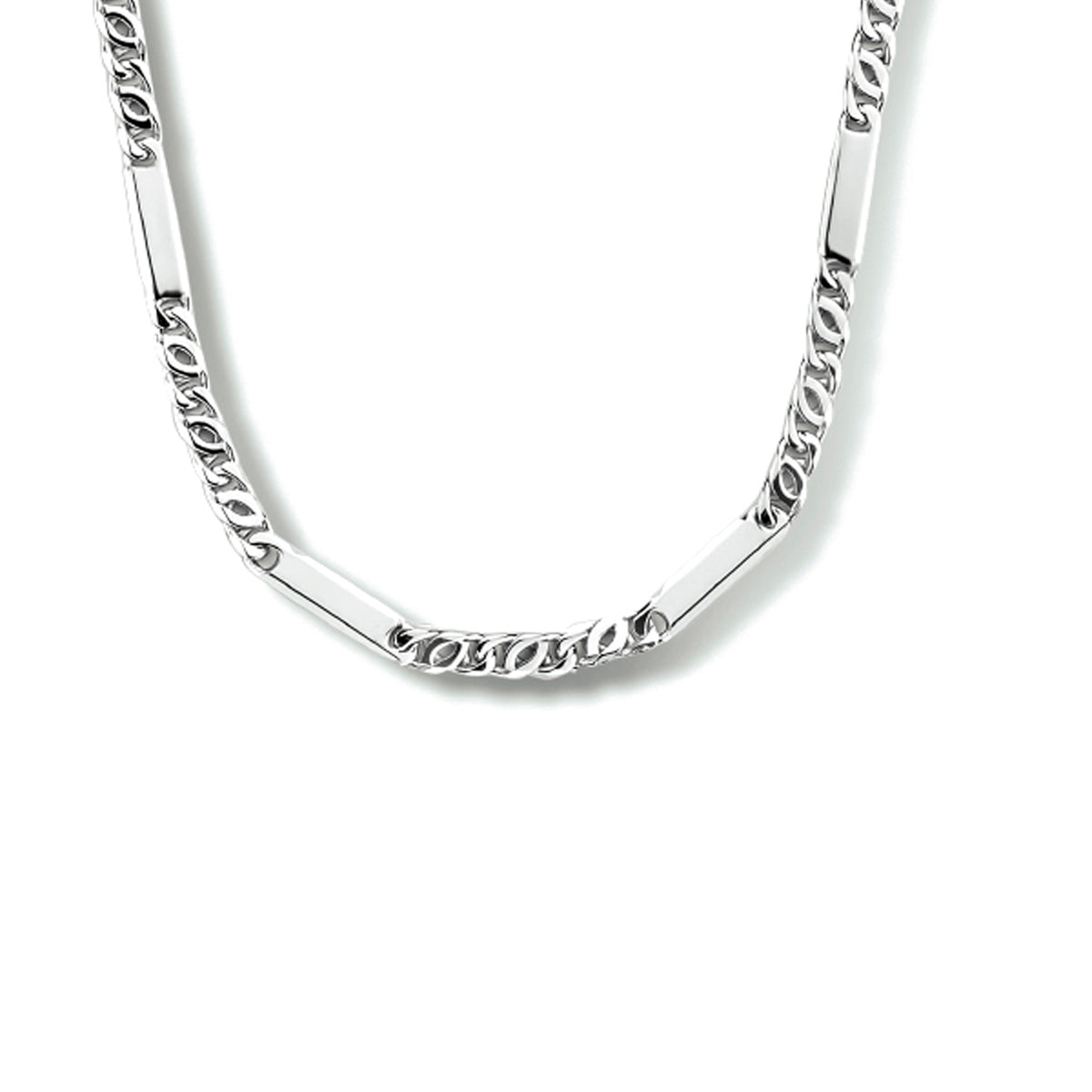Collier valkenoog met tussenstuk 2,3 mm zilver gerhodineerd