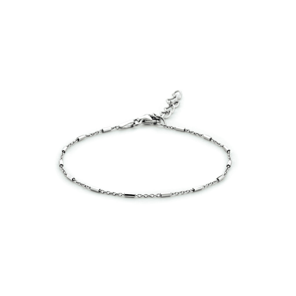 Armband buisjes 1,3 mm 16 + 3 cm zilver gerhodineerd