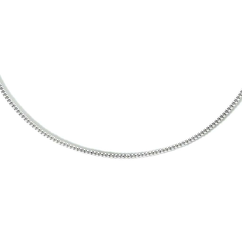 Collier gourmette 4-zijdes geslepen 1,1 mm zilver gerhodineerd