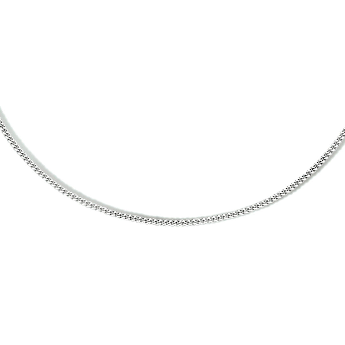 Collier gourmette 4-zijdes geslepen 1,1 mm zilver gerhodineerd