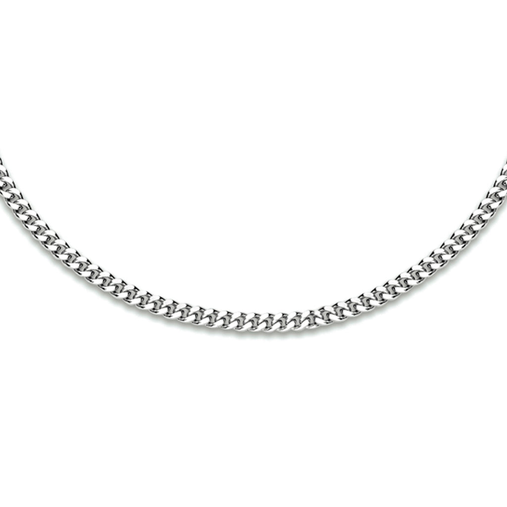 Collier gourmette 4-zijdes geslepen 2,4 mm zilver gerhodineerd