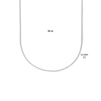 Collier anker gediamanteerd 1,1 mm zilver gerhodineerd