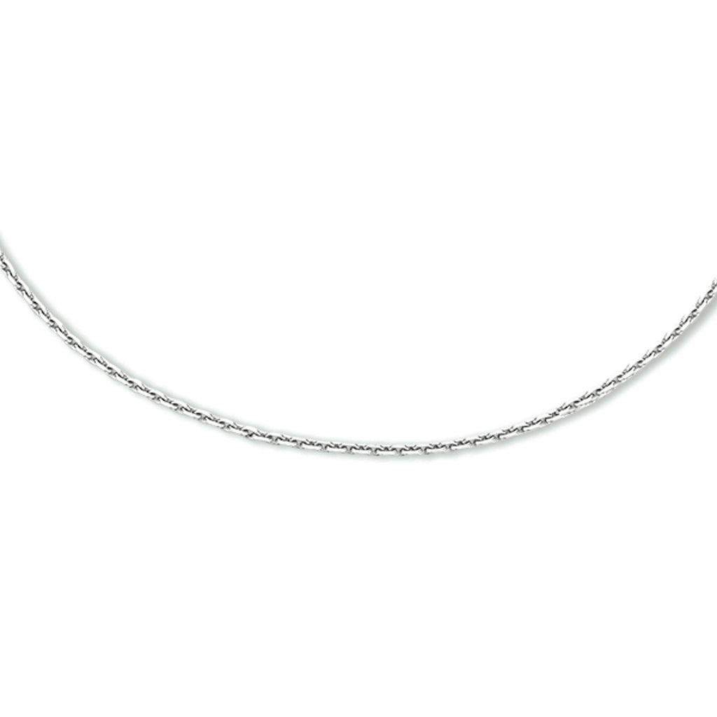 Collier anker gediamanteerd 1,1 mm zilver gerhodineerd