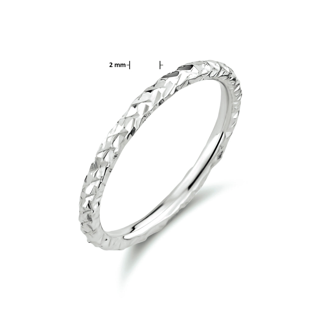 Aanschuifring zilver gerhodineerd