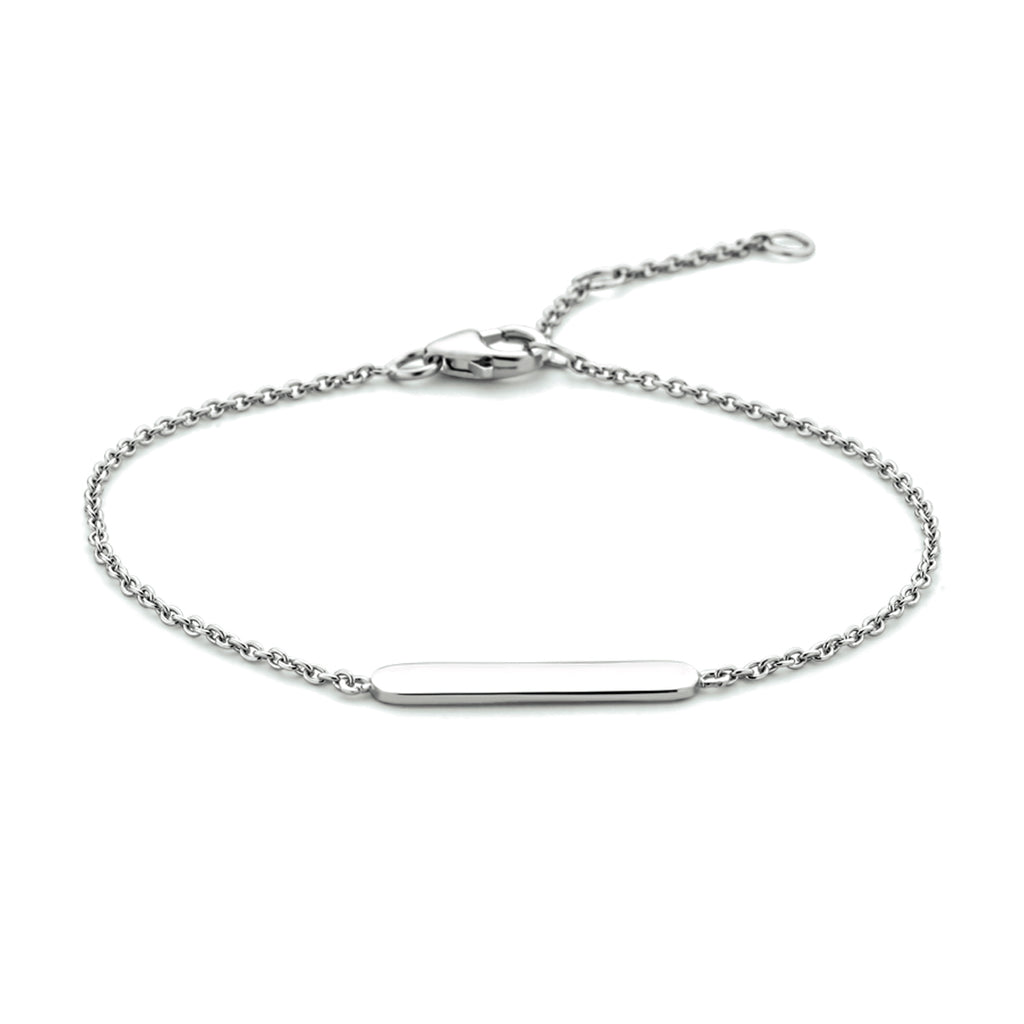 Graveerarmband plaat 4,0 mm 16 - 17,5 - 19 cm zilver gerhodineerd
