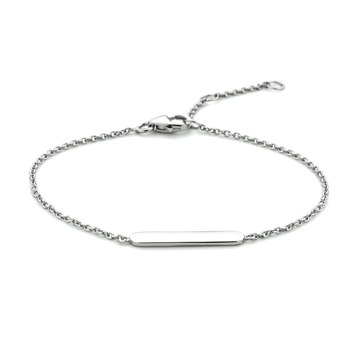 Graveerarmband plaat 4,0 mm 16 - 17,5 - 19 cm zilver gerhodineerd