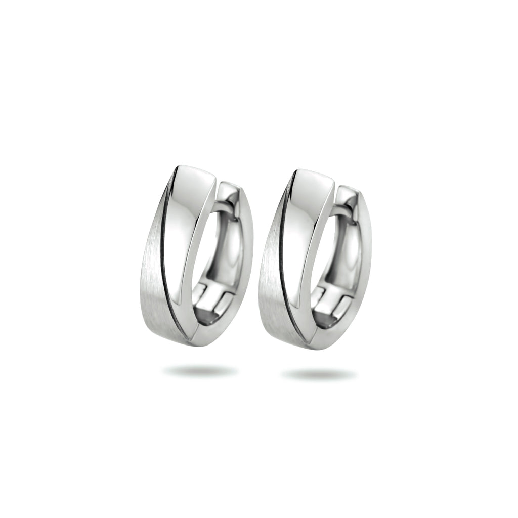 Klapoorringen poli/mat zilver gerhodineerd