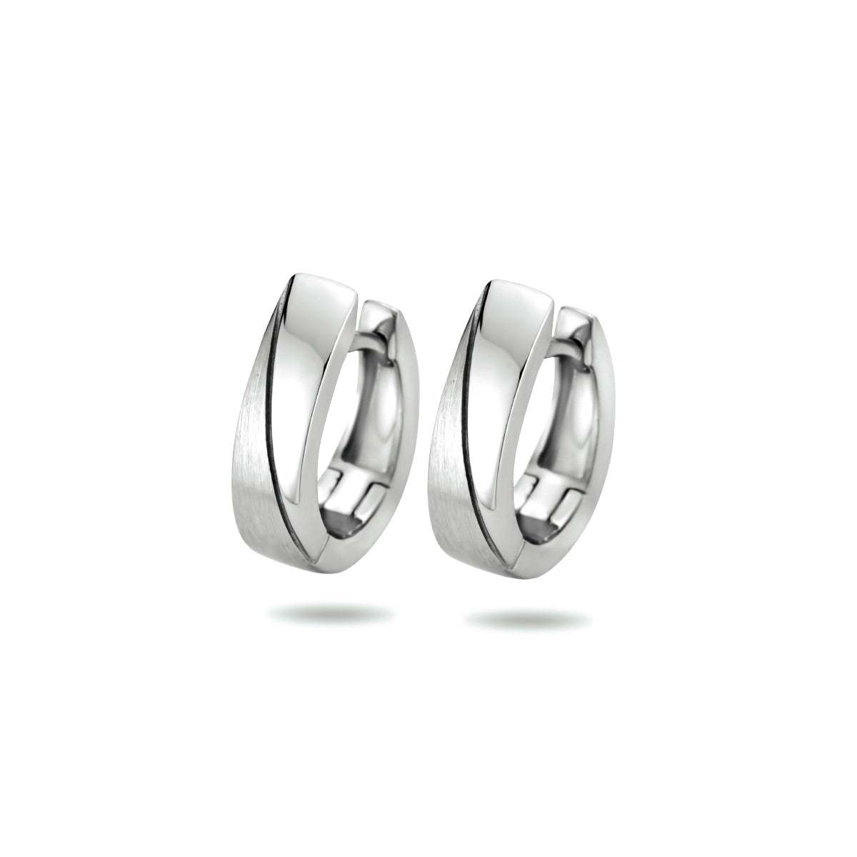 Klapoorringen poli/mat zilver gerhodineerd