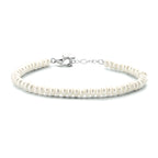 Armband parel 4,0 mm 16 + 3 cm zilver gerhodineerd