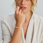 Armband parel 4,0 mm 16 + 3 cm zilver gerhodineerd