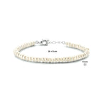 Armband parel 4,0 mm 16 + 3 cm zilver gerhodineerd