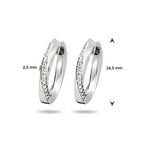 Klapoorringen zirkonia zilver gerhodineerd
