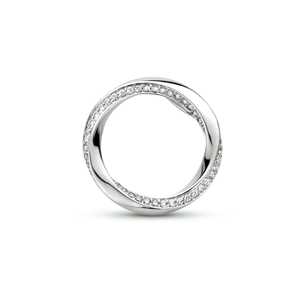 Hanger rond zirkonia zilver gerhodineerd