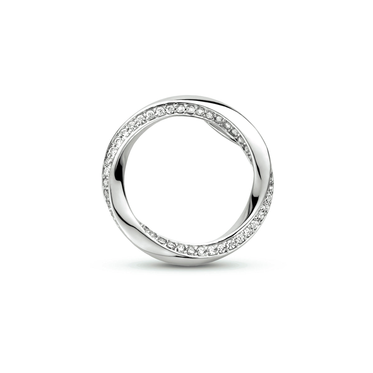 Hanger rond zirkonia zilver gerhodineerd