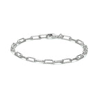 Armband paperclip ronde buis 3,5 mm 18 cm zilver gerhodineerd