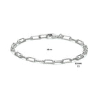 Armband paperclip ronde buis 3,5 mm 18 cm zilver gerhodineerd