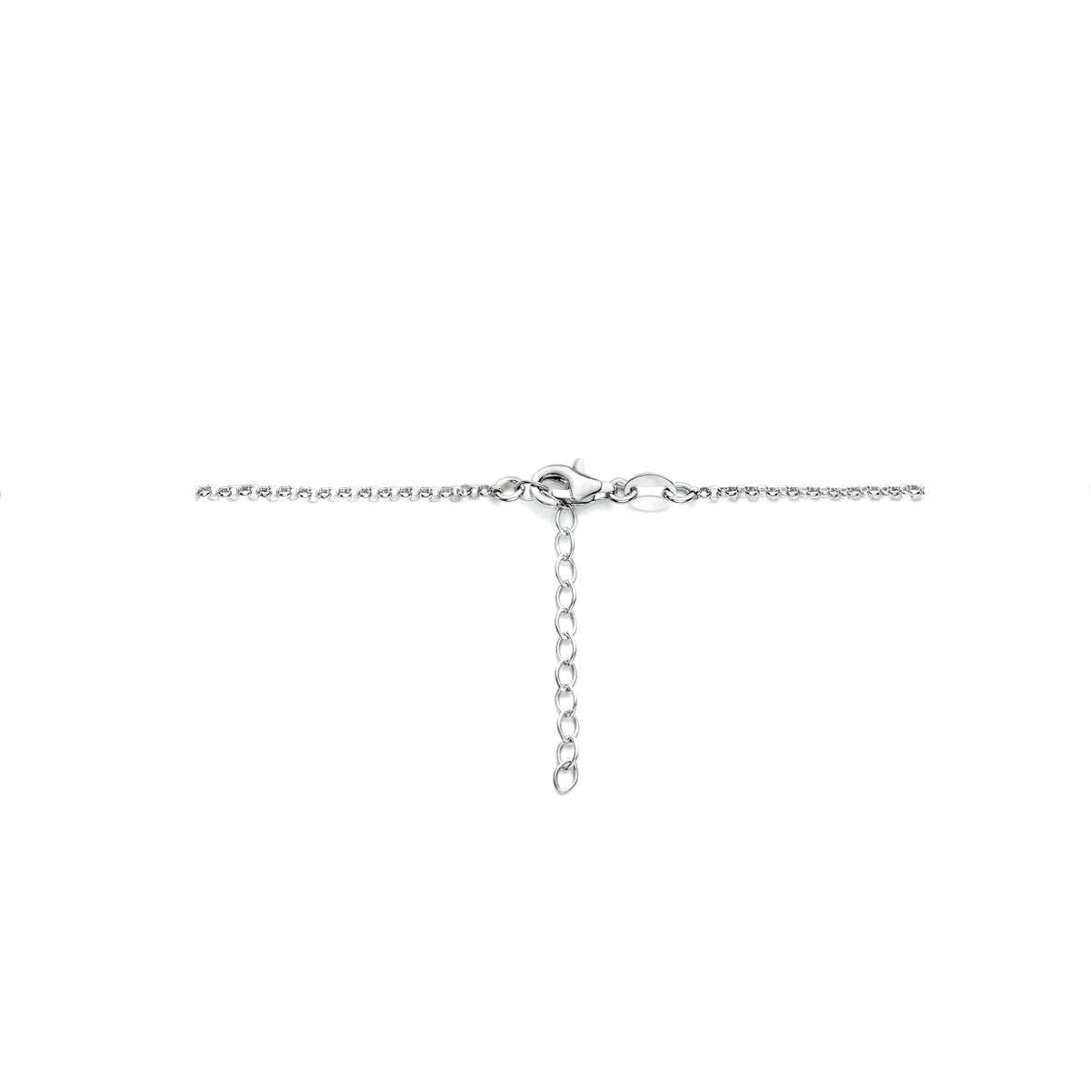 Graveercollier rondje 40 + 4 cm zilver gerhodineerd